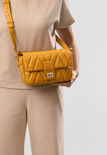 Bolsa Carrie Petit Couro Mostarda