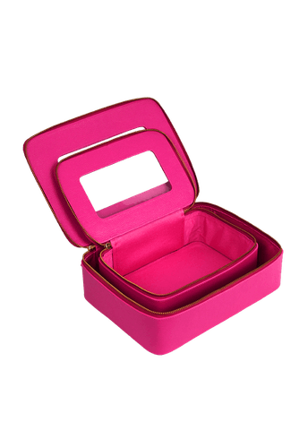 Necessaire Crystal Couro Magenta