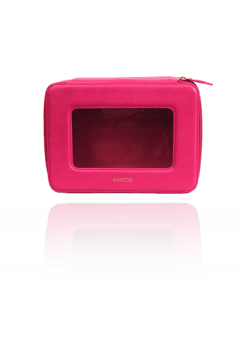 Necessaire Crystal Couro Magenta