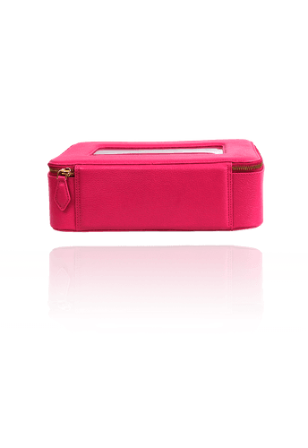 Necessaire Crystal Couro Magenta