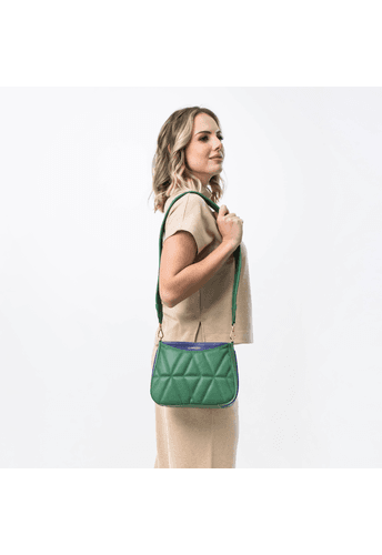 Bolsa Dayana Couro Bandeira c/ Roxo