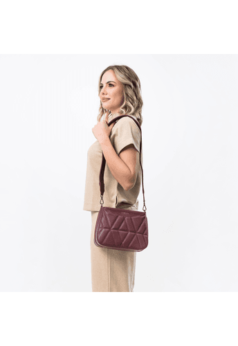 Bolsa Dayana Couro Marsala c/ Vinho