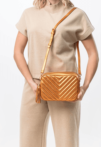 Bolsa Lobby Ocre Metalizado