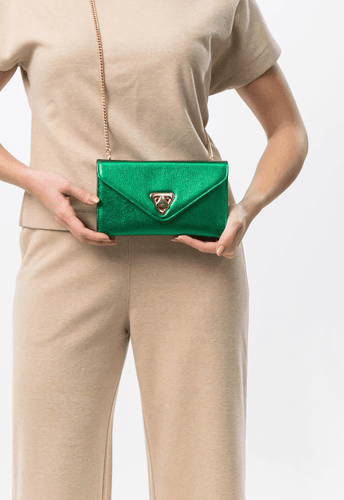 Bolsa Mia Couro Bandeira Metalizado