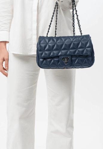 Bolsa Nina Petit Couro Marinho