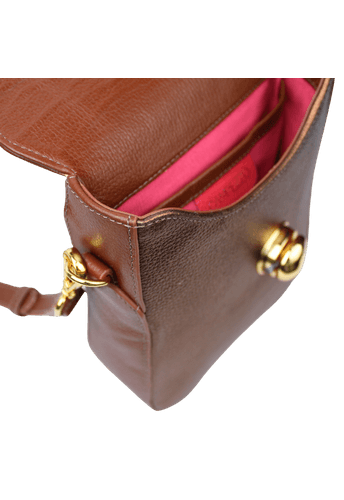 Bolsa Sophia Marrom com Cobre