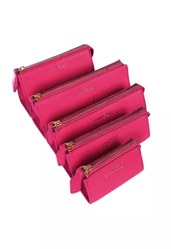 Estojo Makeup Couro Magenta