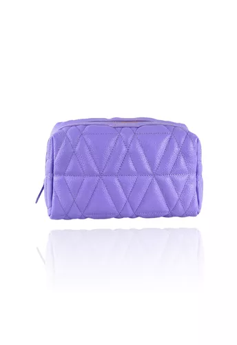 Necessaire Blush Grande Couro Lavanda