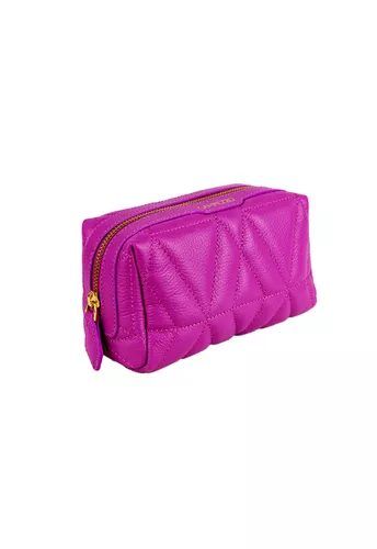 Necessaire Blush Média Couro Orquídea 