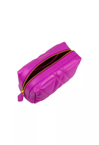 Necessaire Blush Média Couro Orquídea 