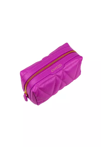 Necessaire Blush Média Couro Orquídea 