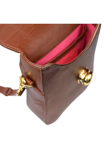 Bolsa Sophia Marrom com Cobre