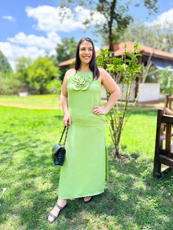 Vestido Maria Flor verde - 2538 - Rebeca Azevedo