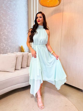 Vestido Beca Verde Bebê - 8108 - Rebeca Azevedo