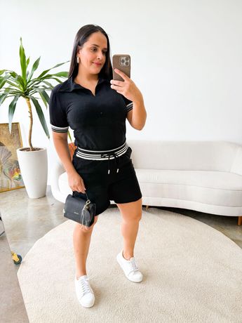 Conjunto Luna Moletinho Preto - 8185 - Rebeca Azevedo