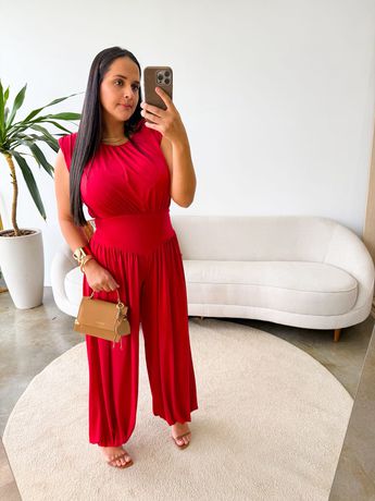 Macacão Aladim Vermelho - 8196 - Rebeca Azevedo