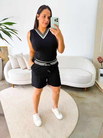 Conjunto Lola Preto Short - 8204 - Rebeca Azevedo