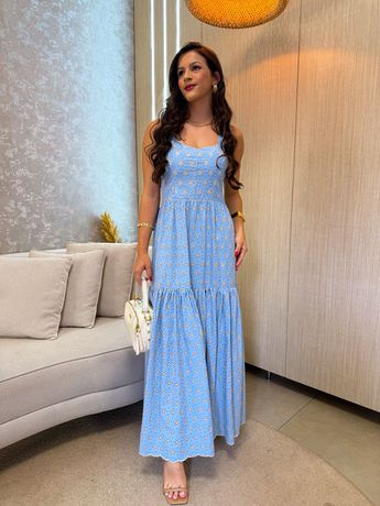 Vestido Pamela Laise Azul - 8022 - Rebeca Azevedo