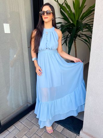 Vestido Nathalia Azul - 8061 - Rebeca Azevedo