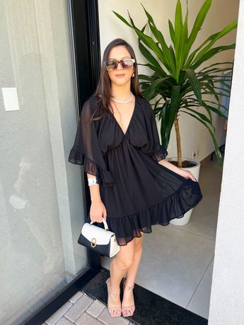 Vestido Clarice Preto - 8068 - Rebeca Azevedo
