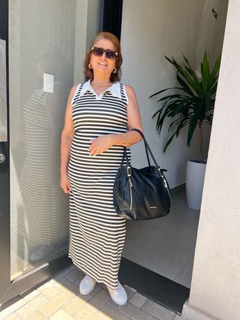 Vestido Bethi Cavado Gola Polo Preto - 8072 - Rebeca Azevedo