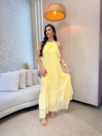Vestido Aine Amarelo - 8011 - Rebeca Azevedo