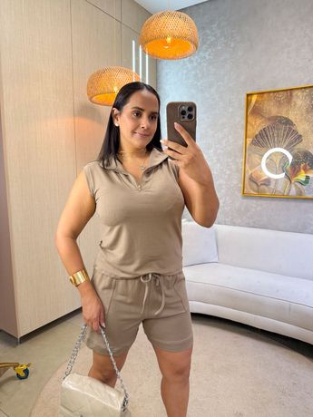 Conjunto Sofi Marrom - 7042 - Rebeca Azevedo