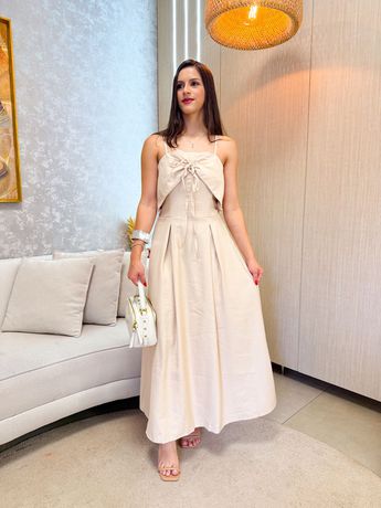 Vestido Helen Nude - 7058 - Rebeca Azevedo