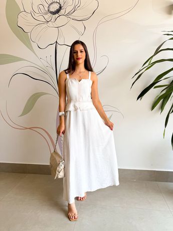 Vestido Letícia Branco - 7068 - Rebeca Azevedo