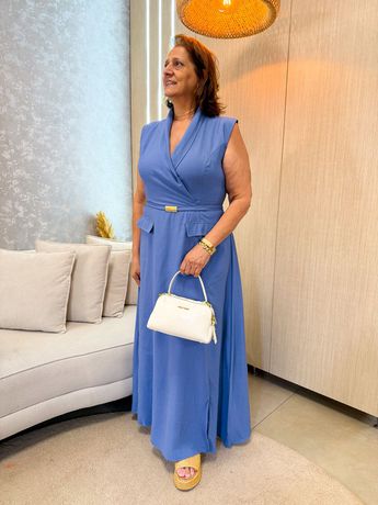 Vestido Cecília Azul - 7061 - Rebeca Azevedo