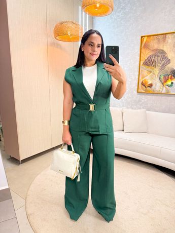 Conjunto Estefânia Verde Alfaiataria - 6016 - Rebeca Azevedo