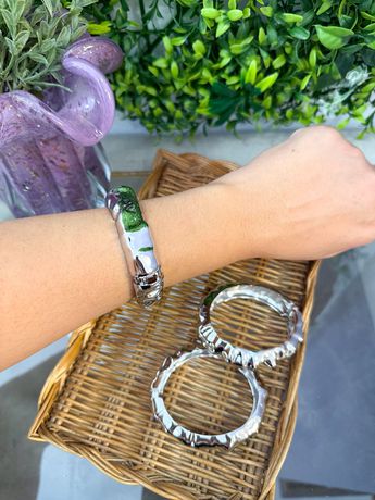 Bracelete Preta Ondas - 4080 - Rebeca Azevedo