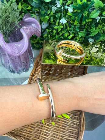 Bracelete Parafuso Dourado - 4084 - Rebeca Azevedo