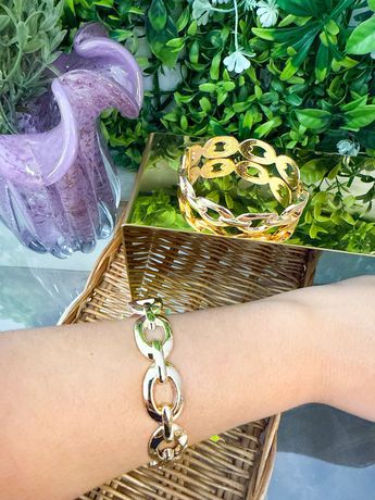 Bracelete Dourado Corrente - 4085 - Rebeca Azevedo