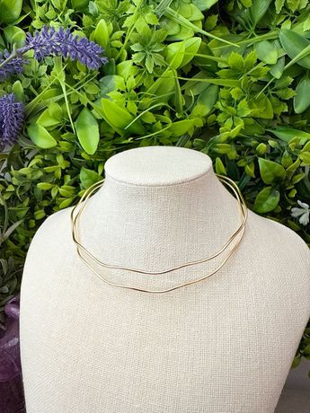 Colar Duplo Simples Dourado - 4089 - Rebeca Azevedo