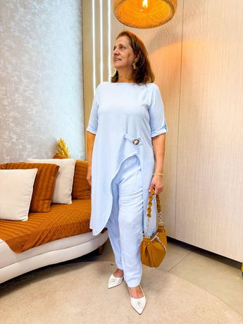 Conjunto Mel Azul Bebê - 3371 - Rebeca Azevedo