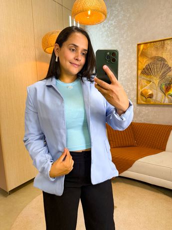 Blaser Poliana Azul Bebê - 4004 - Rebeca Azevedo