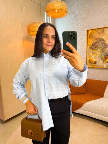 Camisa Bebel Azul Bebê - 4006 - Rebeca Azevedo