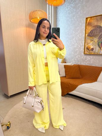 Conjunto Betina Amarelo Manteiga - 3333 - Rebeca Azevedo