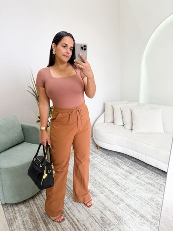 Calça Sofi Marrom Amarração - 8268 - Rebeca Azevedo