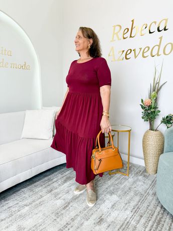 Vestido Rute Marsala - 8285 - Rebeca Azevedo