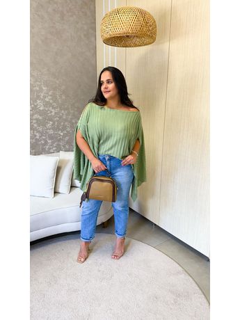 Blusa Capa Briana Verde Tricot - 2839 - Rebeca Azevedo