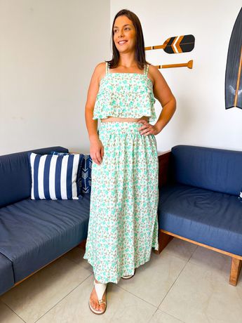 Conjunto Luara Flor Verde - 2646 - Rebeca Azevedo
