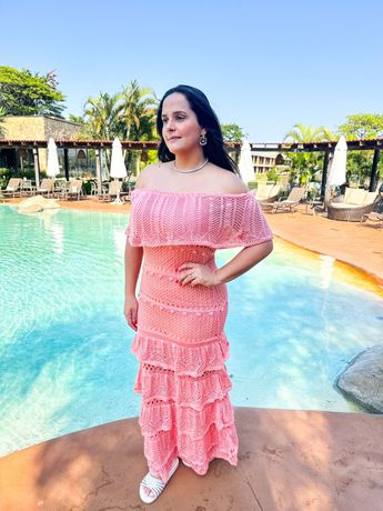 Vestido Manuela salmão - 1335 - Rebeca Azevedo