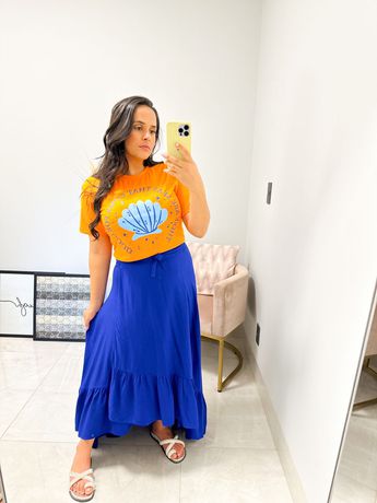 T shirt concha laranja - 836 - Rebeca Azevedo