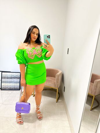 Conjunto Borboleta verde - 808 - Rebeca Azevedo