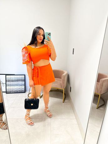 Conjunto Tulipa laranja - 812 - Rebeca Azevedo