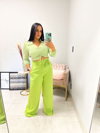 Calça Zara Verde - 764 - Rebeca Azevedo
