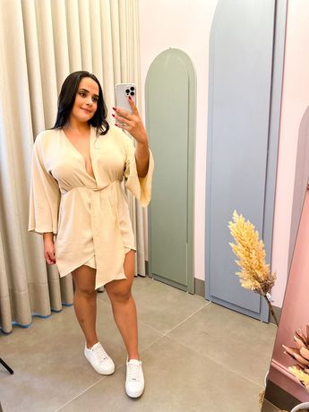 Vestido Aurora Nude - 1622 - Rebeca Azevedo