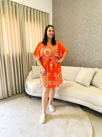 Vestido Milena laranja - 2454 - Rebeca Azevedo